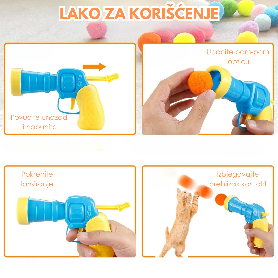 Pištolj Za Lansiranej Loptica Za Mačke