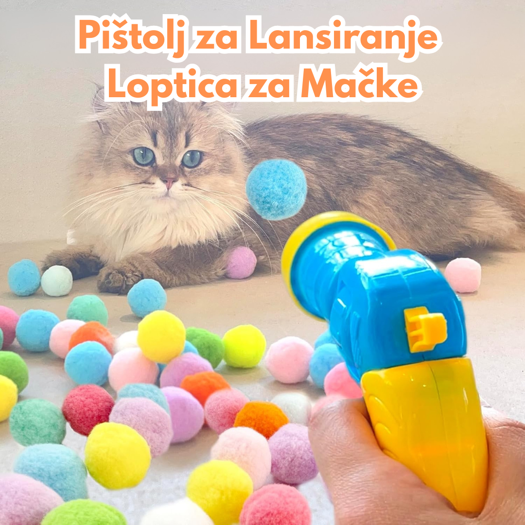 Pištolj Za Lansiranej Loptica Za Mačke