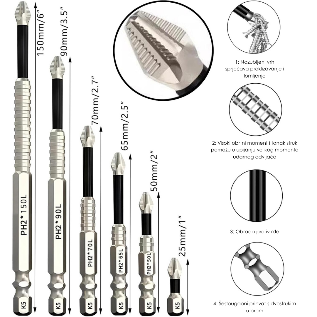 Profesionalni Set Visokomagnetnih Odvijača – 6-dijelni