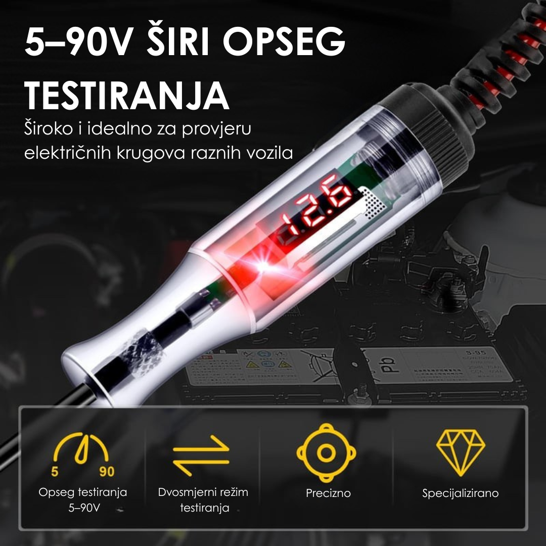 Profesionalni digitalni LED ispitivač napona 5–90V